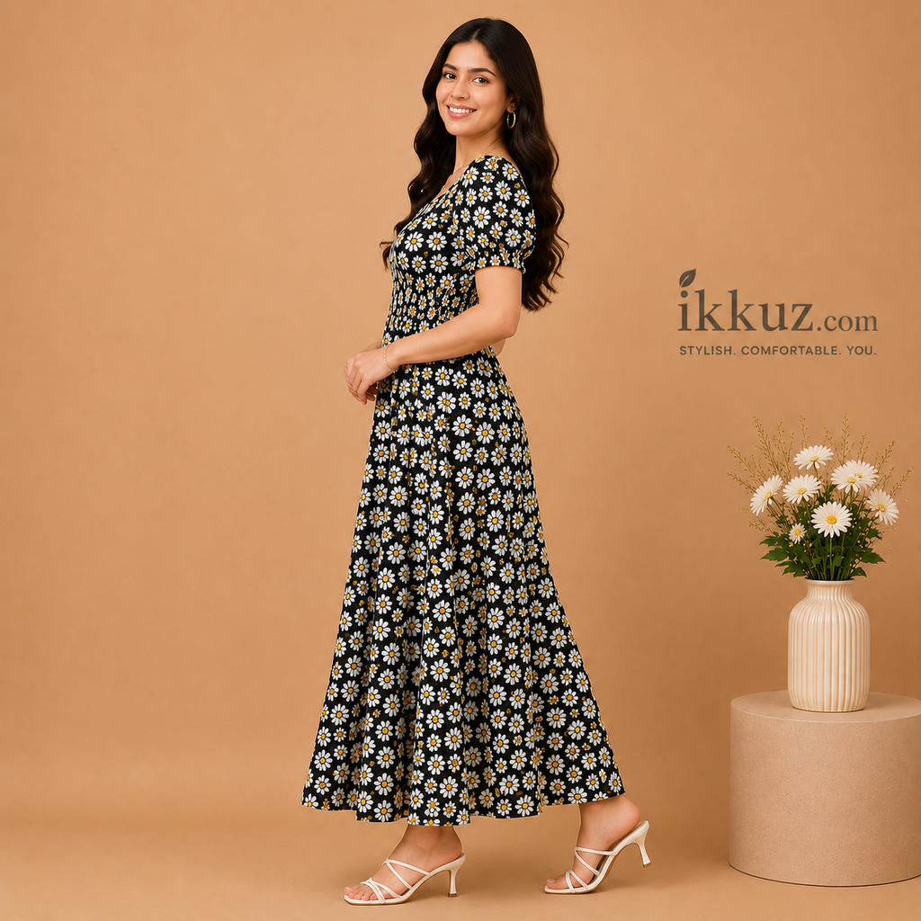 Daisy Bloom Printed Maxi Dress