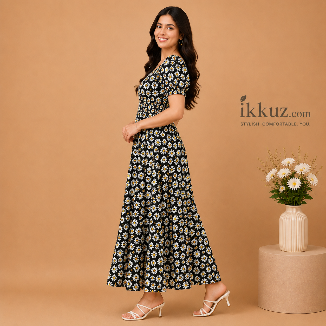Daisy Bloom Printed Maxi Dress