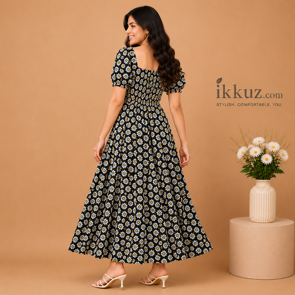 Daisy Bloom Printed Maxi Dress