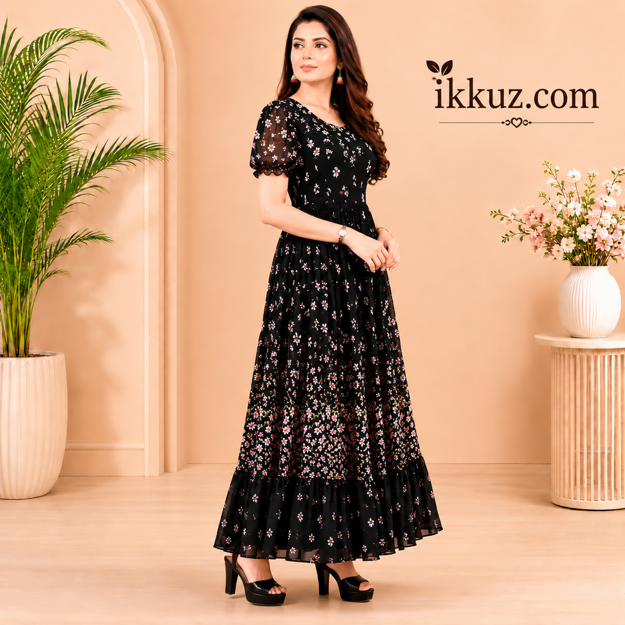 Party Wear Georgette Black Dress