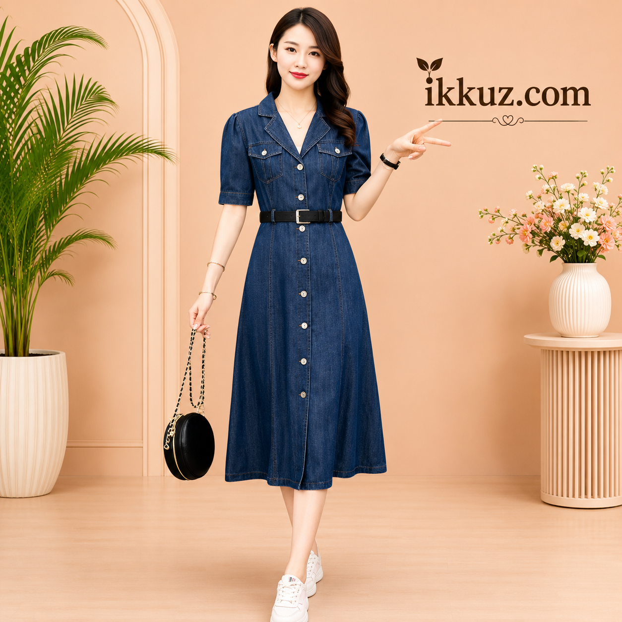 Women Denim Korean Look Dress