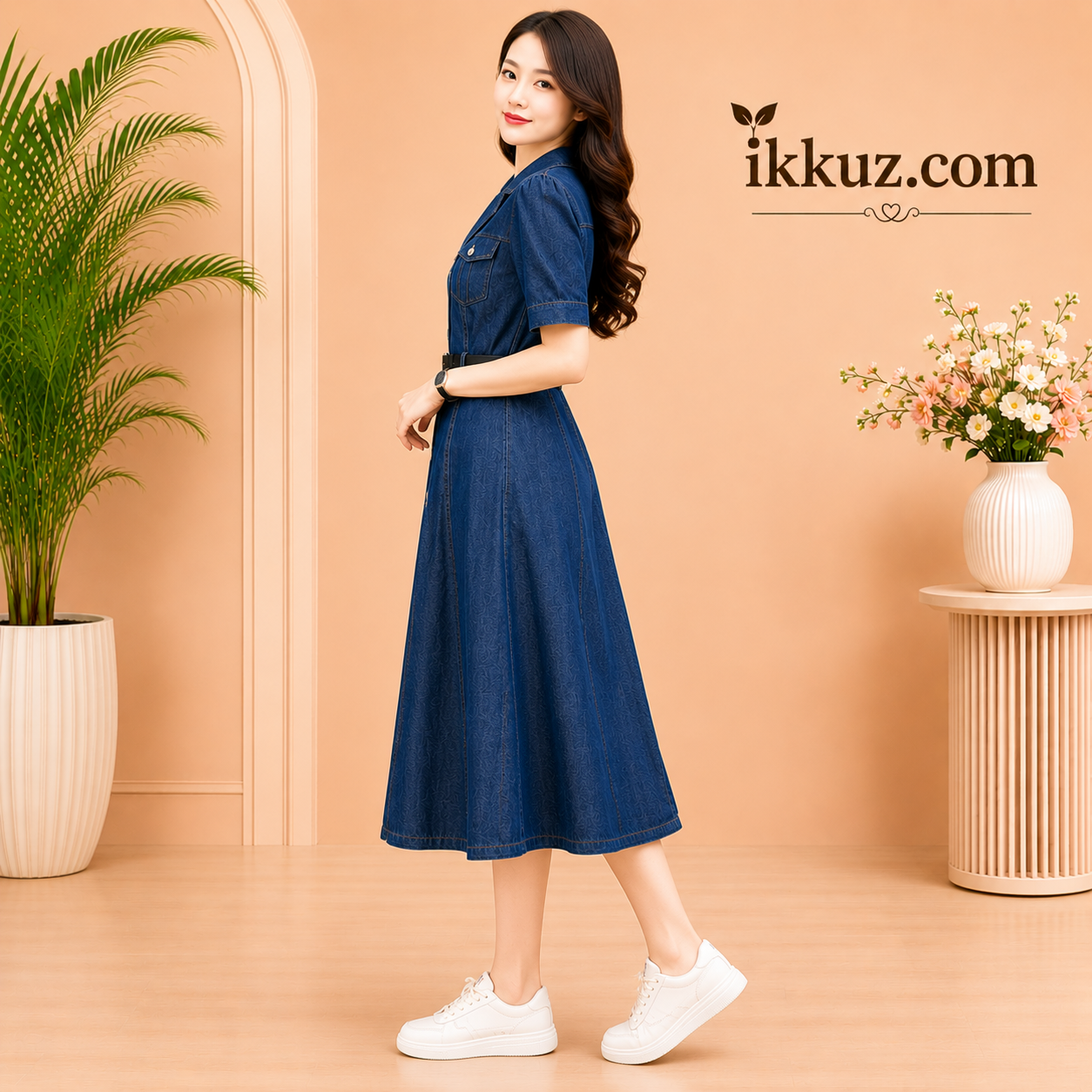 Women Denim Korean Look Dress