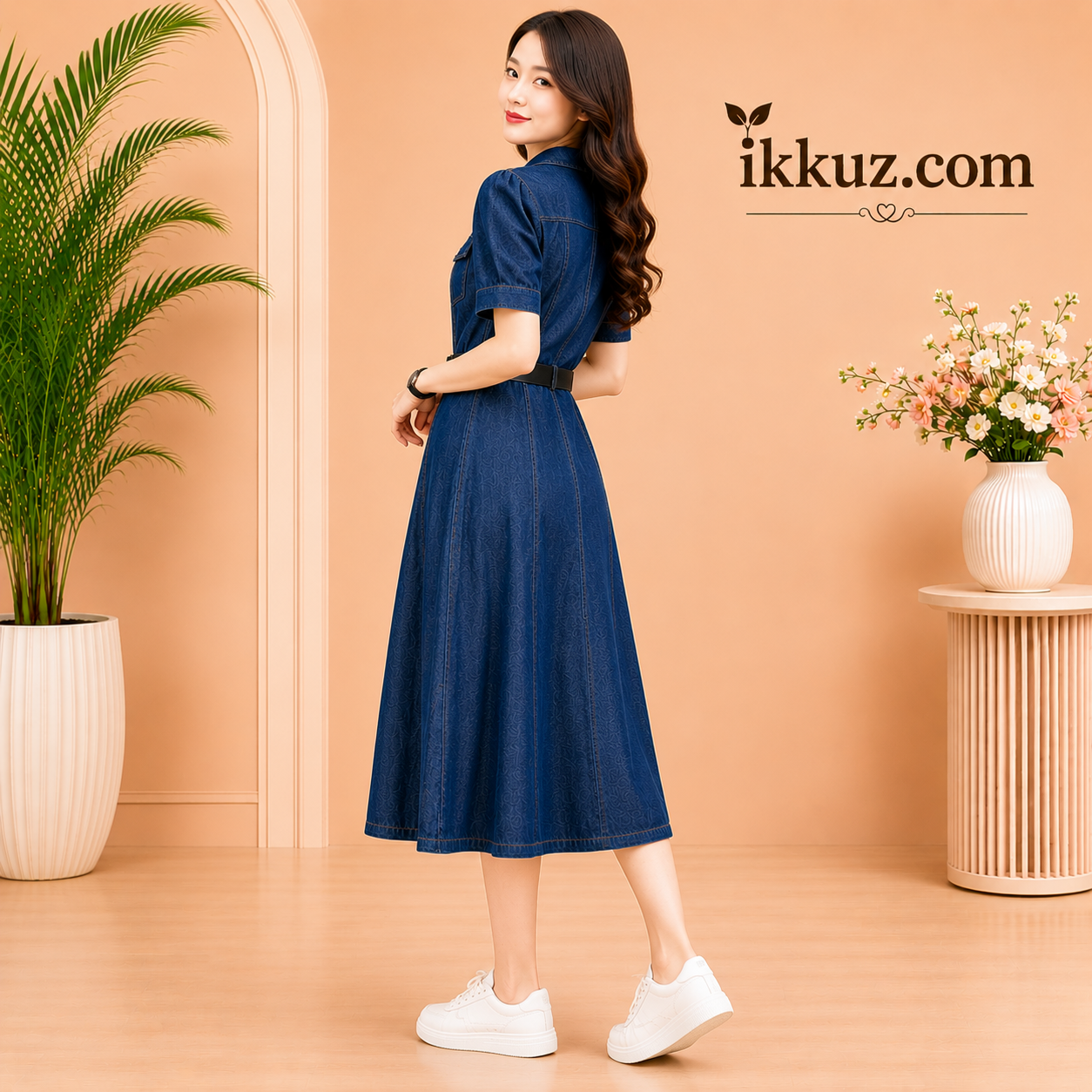 Women Denim Korean Look Dress