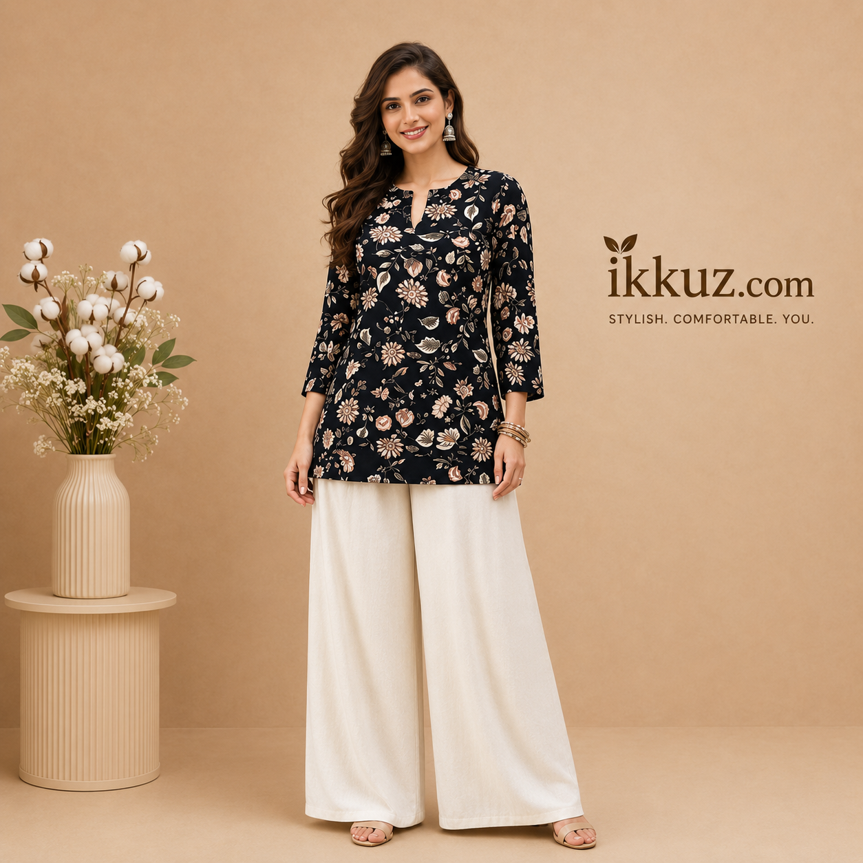 Designer Printed Top &amp; Palazzo Set
