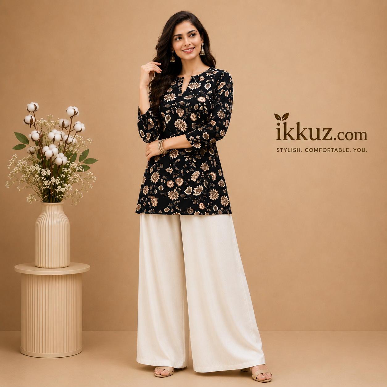 Designer Printed Top &amp; Palazzo Set
