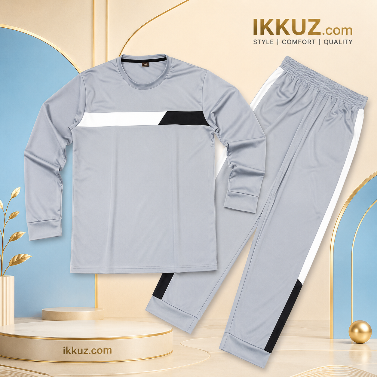 Premium Striped Men’s Night Suit Set