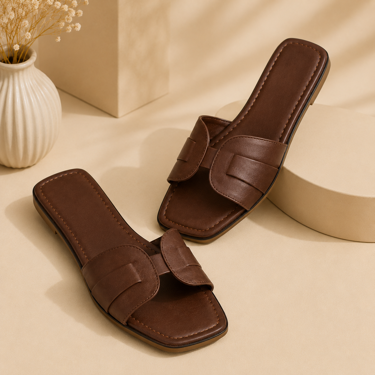 Urban Grace Women's Premium Belted Slip-On Flats