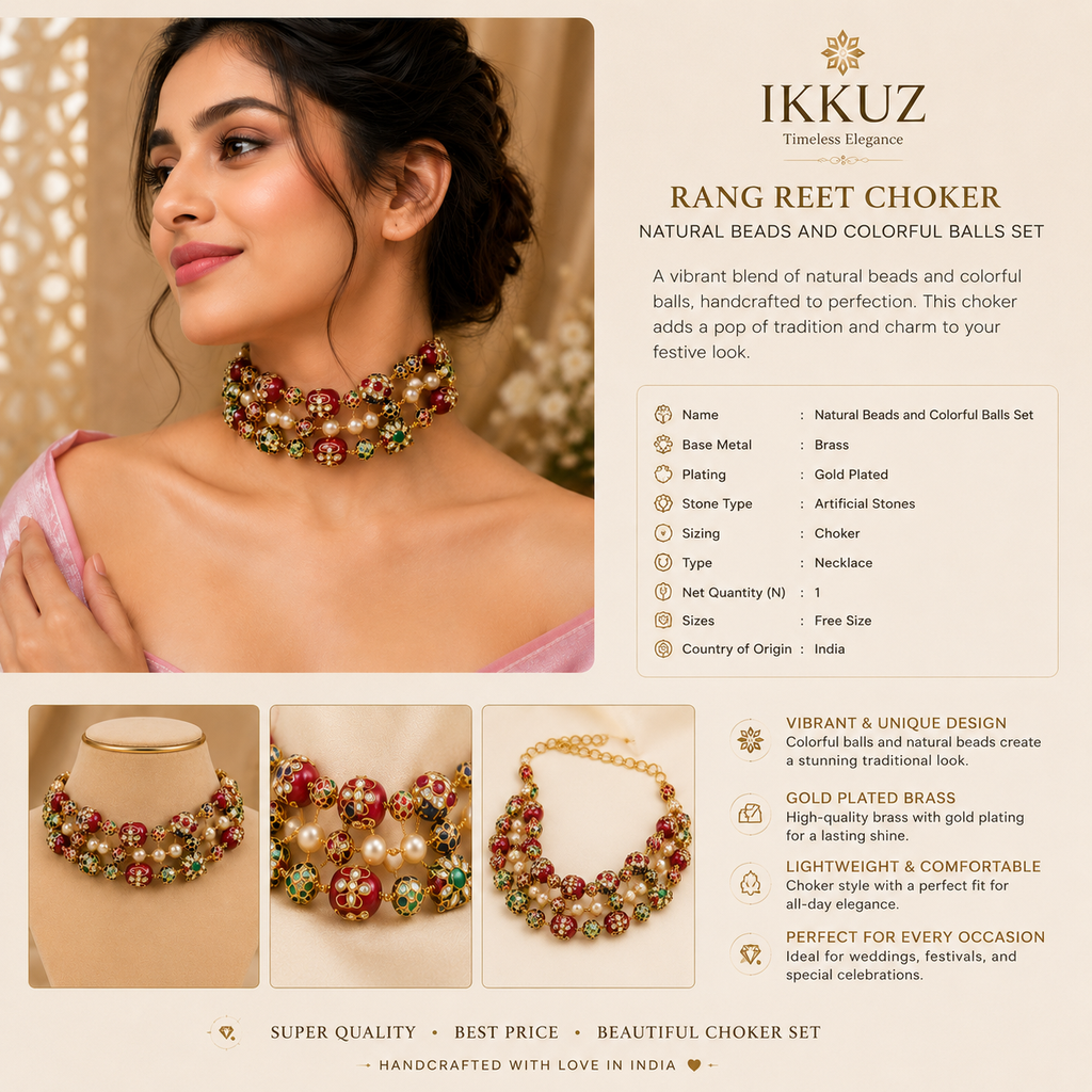 Navrang Pearl &amp; Meenakari Choker