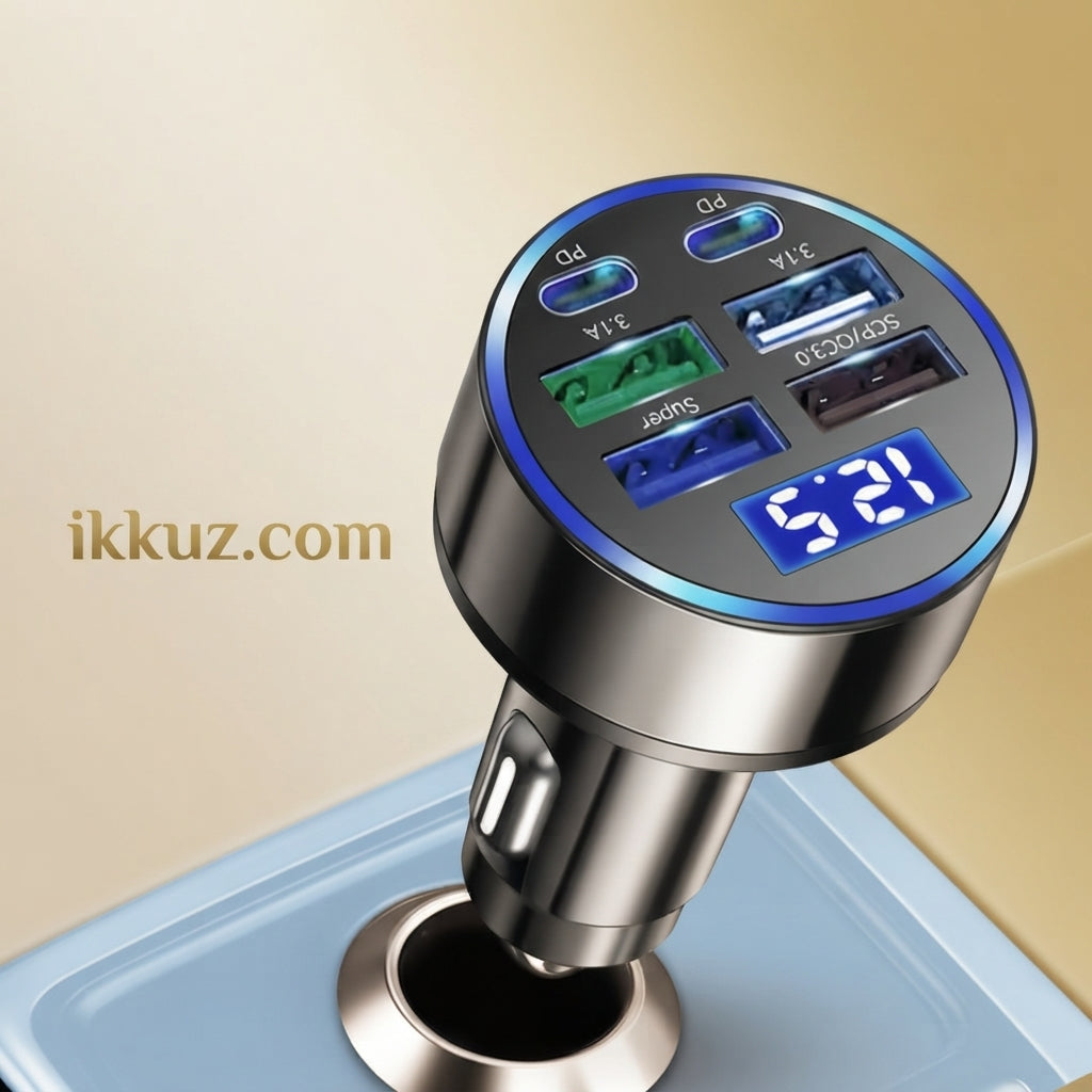 CAR CHARGER 4-Port USB Multi Device Fast Charging Car Adapter