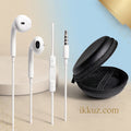 AK 827 Wired Earphones with Mic, Volume Control &amp; 3.5mm Jack – HD Stereo Sound, White