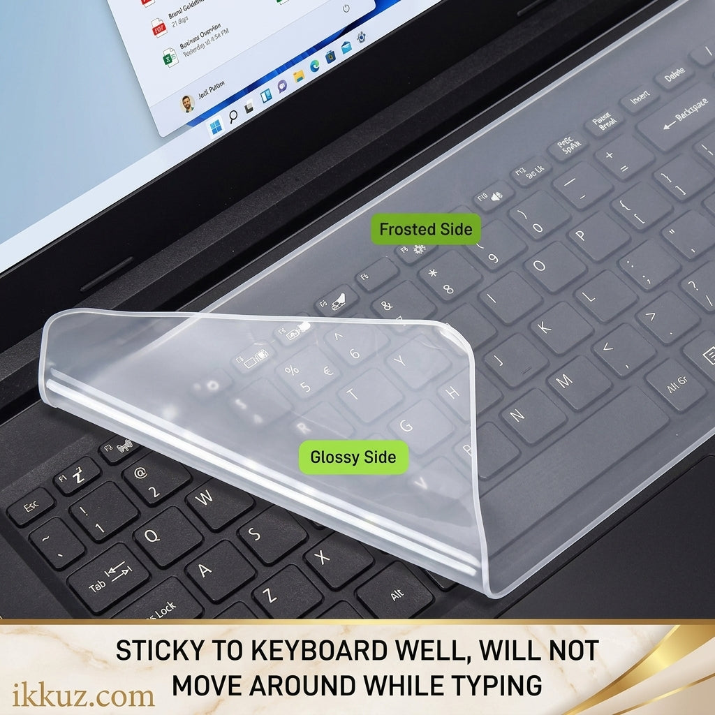 Universal 15.6-Inch Silicone Keyboard Protector for Laptop – Transparent Washable Dust &amp; Spill Resistant Keyguard