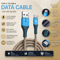 Fast Charging Type-C Cable with LED Indicator, 3A Support & Nylon Braided Design – 1 Meter