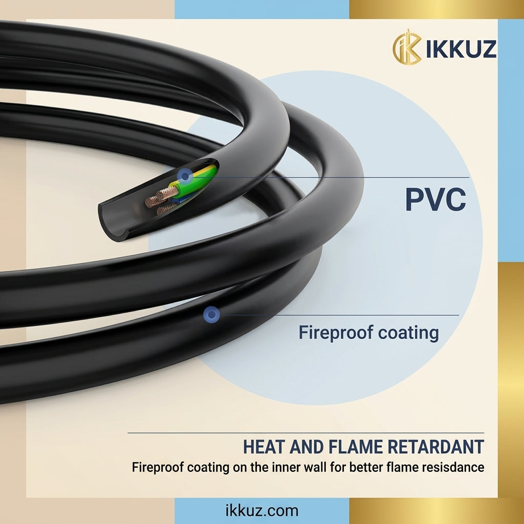 3 Pin Power Cable Cord 1 Meter – 5 Amp Copper Power Cord for Computer, Monitor, Printer &amp; Projector