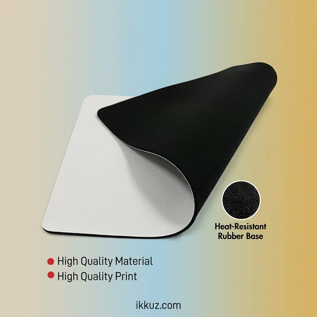 Plain Black Premium Mouse Pad | Smooth Fabric Surface &amp; Anti-Slip Rubber Base | Office, Laptop &amp; Gaming Mouse Mat