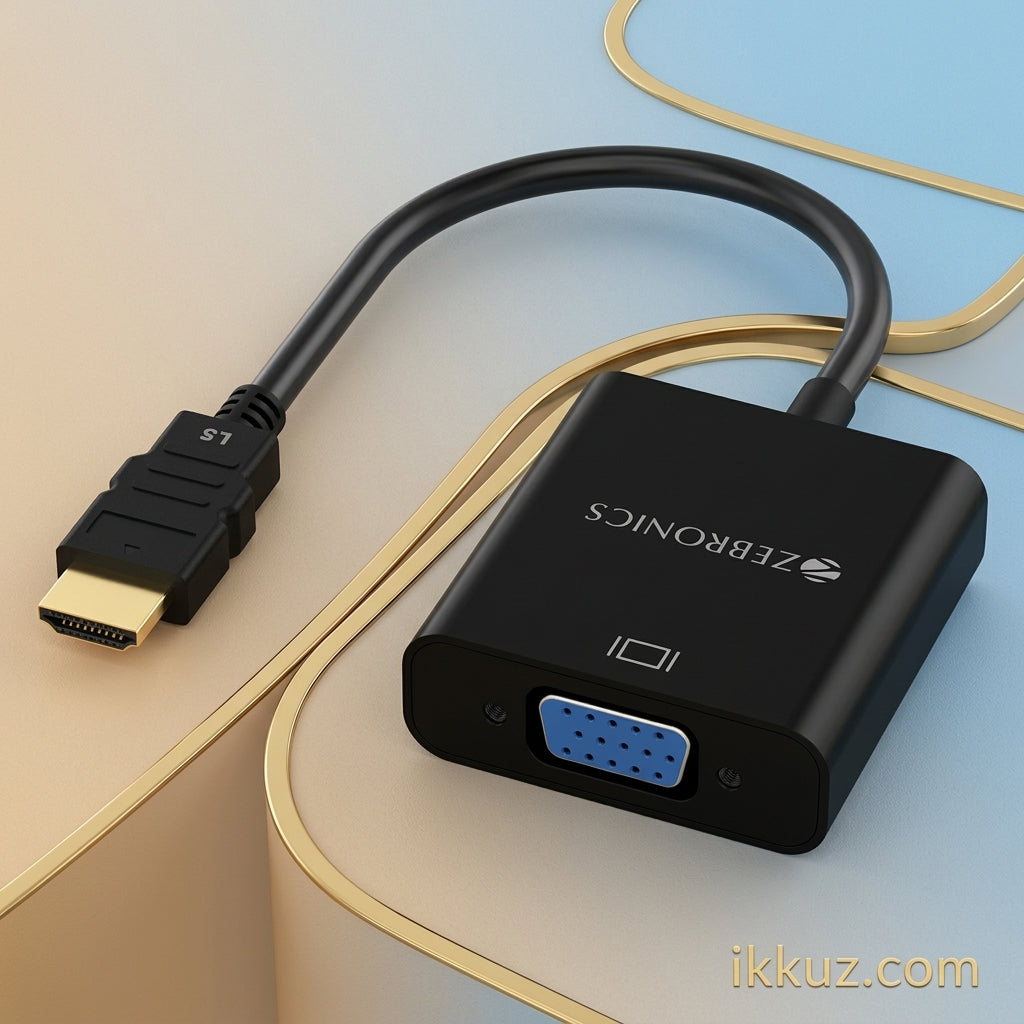 ZEBRONICS HAV01 HDMI to VGA Adapter – Full HD 1080p @ 60Hz, Gold Plated Connectors, Plug &amp; Play