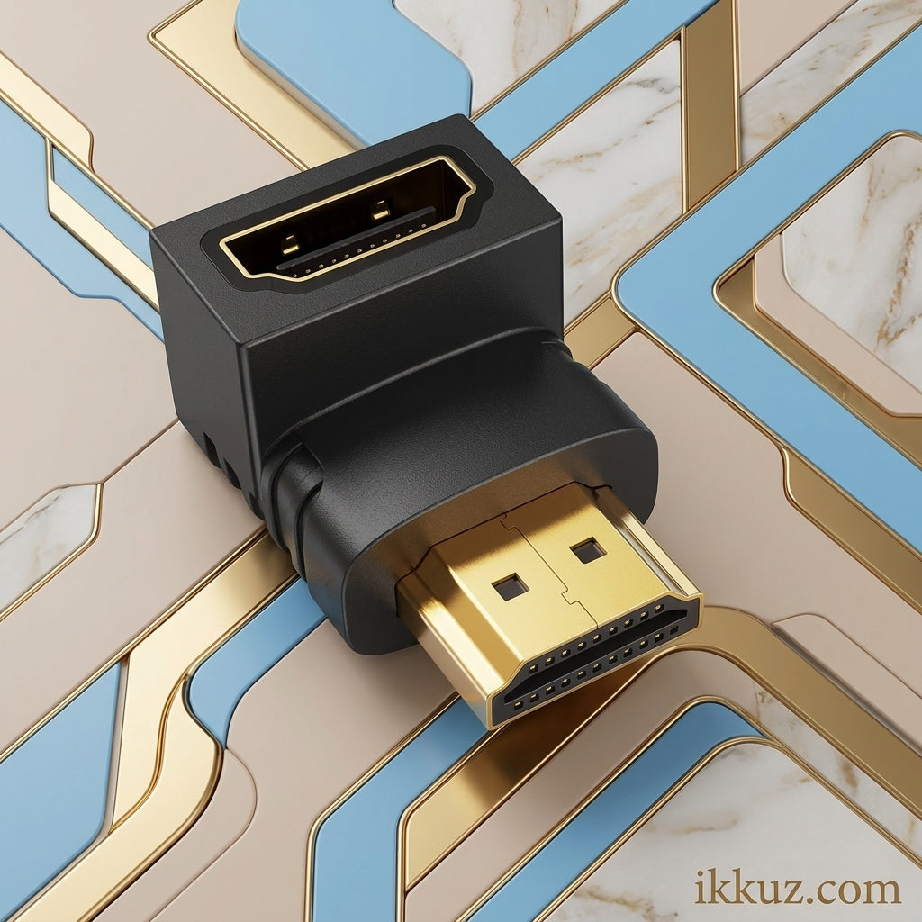 JGD PRODUCTS Gold Plated HDMI Male to Female Adapter – 90 Degree L Shape HDMI Connector for HDTV, LED, LCD &amp; 4K Devices