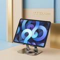 Aluminum 360° Rotating Adjustable Tablet Stand Holder – Foldable Multi-Angle Desk Stand for iPad, Samsung Galaxy Tab &amp; All Tablets – Black