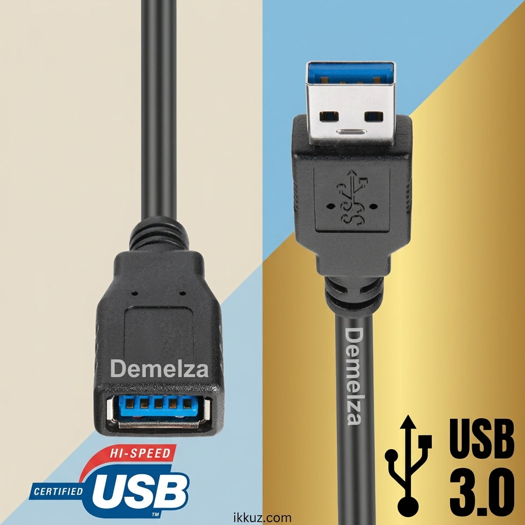 Demelza USB 2.0 Male to Female Extension Cable 1.5 Meter – USB A Extension Cable for PC, TV, Hard Drive &amp; Peripherals