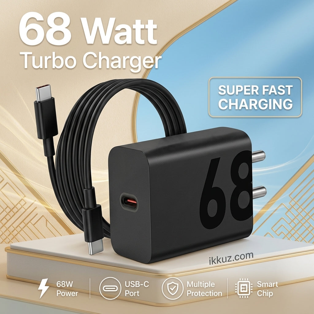 FASTNEK 68W Turbo Fast Charger Adapter with Type-C Cable – High Speed Mobile Charger