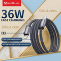 Mobilebeats C Type to iOS Data Cable – Fast Charging with Copper Wire, 1 Meter, Black