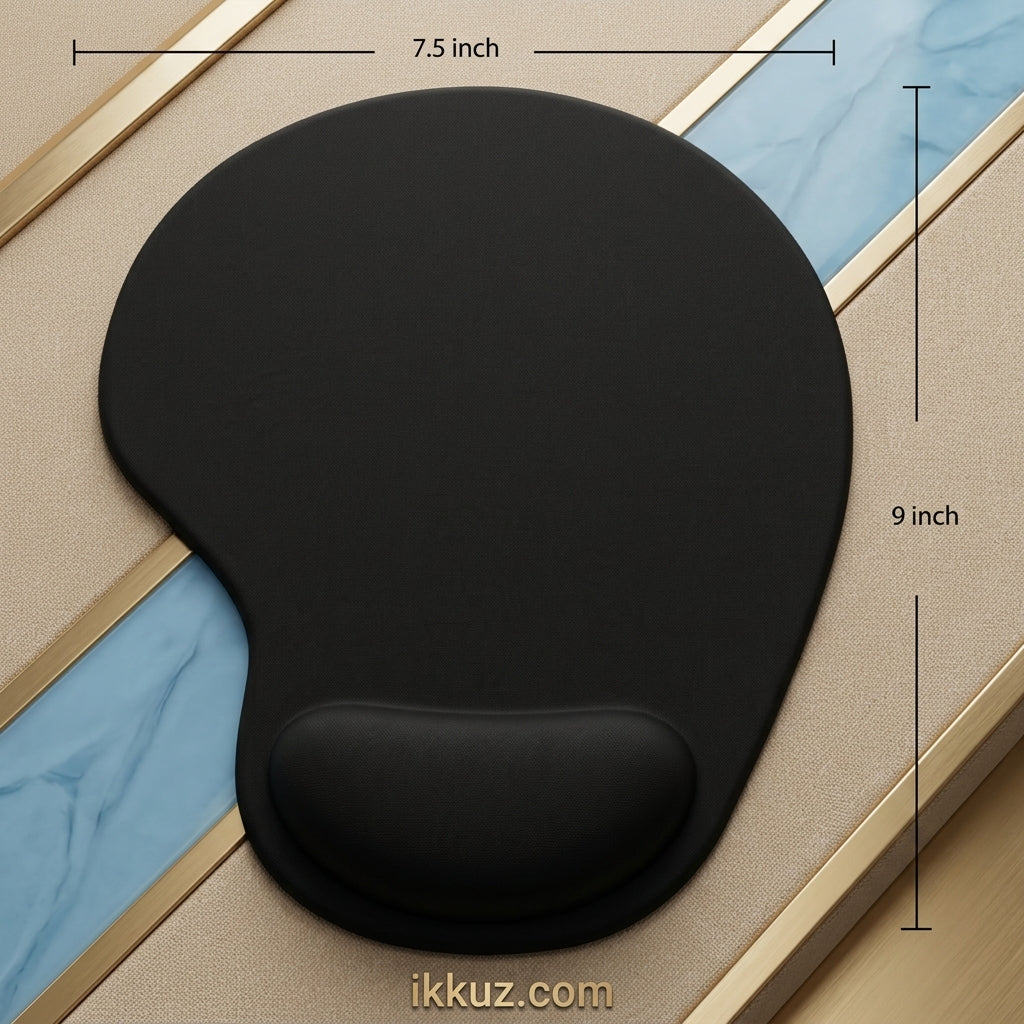 Comfort Grip Ergonomic Mouse Pad with Memory Foam Wrist Support &amp; Cooling Gel | Smooth Surface Anti-Skid Mouse Mat | 23 × 25 cm | Pack of 1
