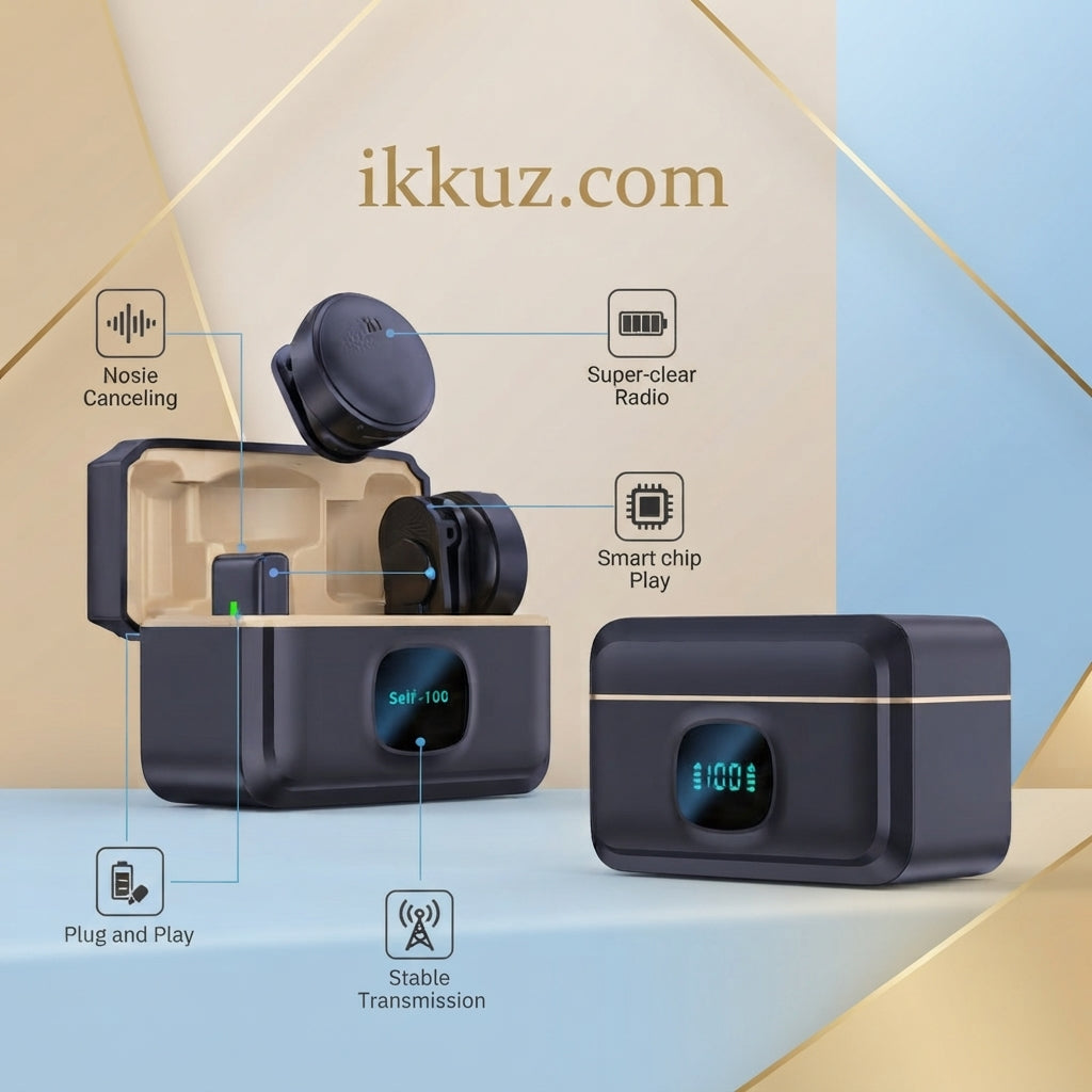 Q8 Dual Wireless Microphone with Charging Case | Wireless Vlogging, Recording &amp; Mobile Content Creation Mic