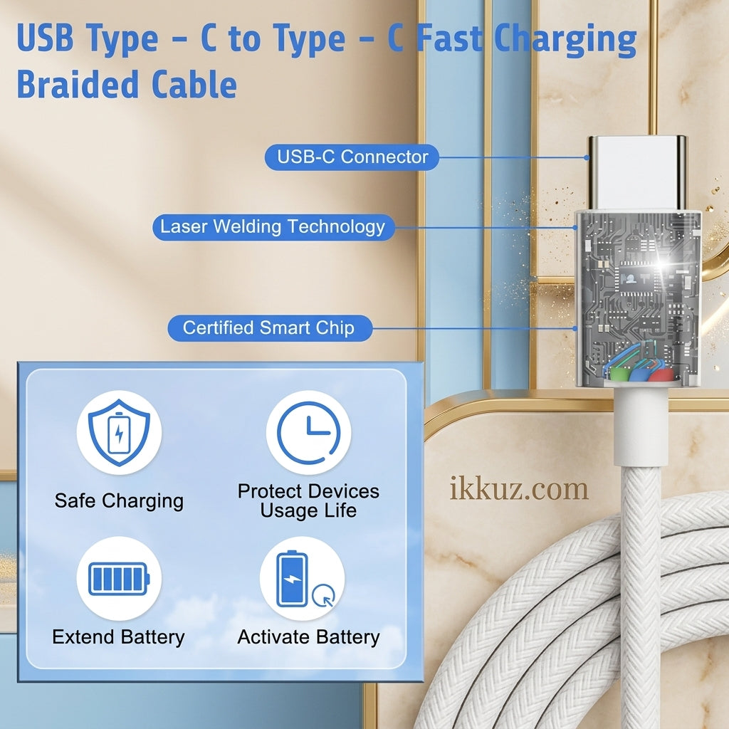 Type C to Type C Fast Charging &amp; Data Cable – USB C Male to Male