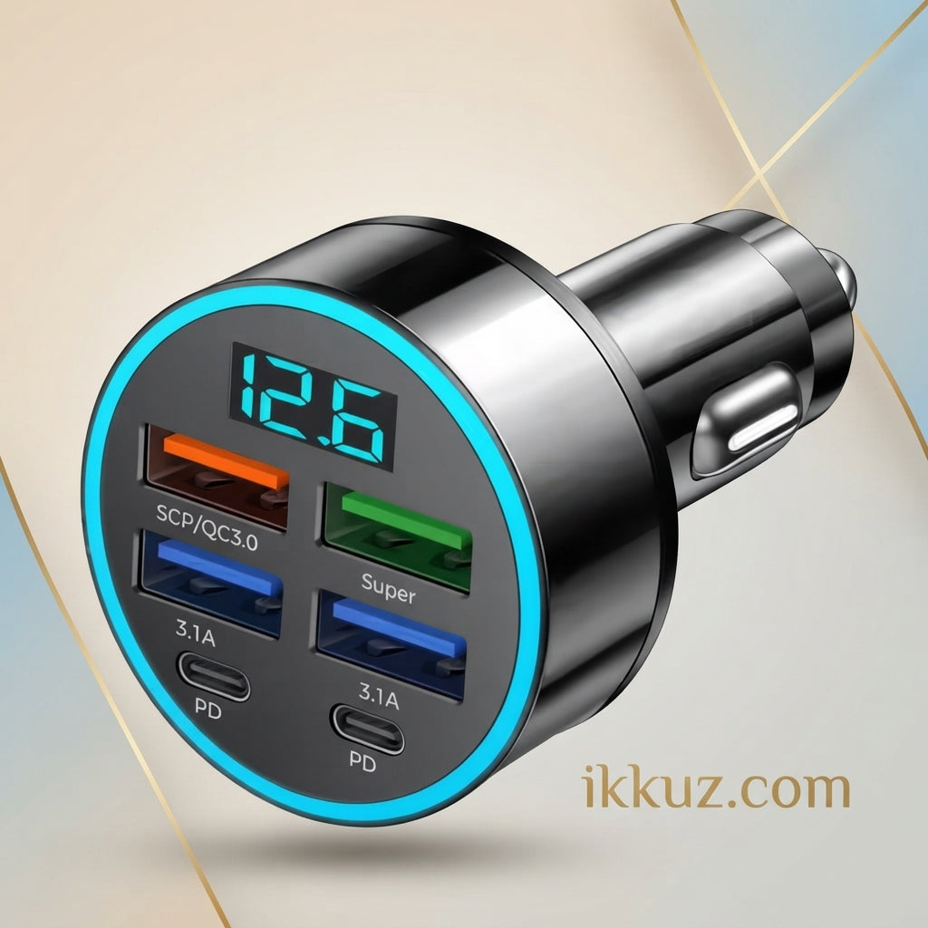 CAR CHARGER 4-Port USB Multi Device Fast Charging Car Adapter