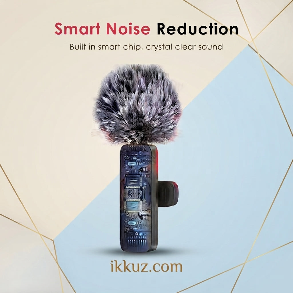 K9 Dual Wireless BEST MIC F-URR Microphone with Noise Cancellation, Dual Mic Set with Receiver for Smartphones, Interviews, Vlogging, YouTube &amp; Reels – Type-C, Black
