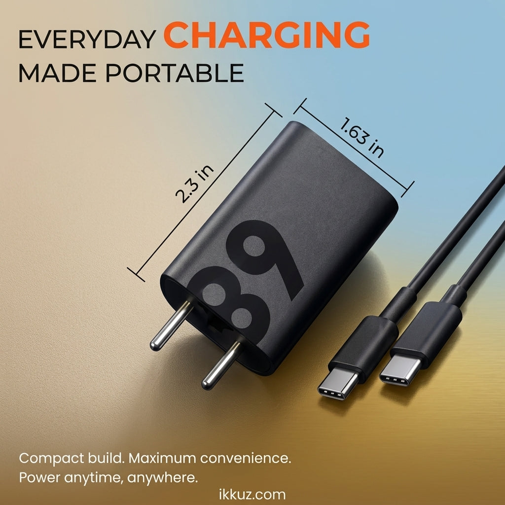 FASTNEK 68W Turbo Fast Charger Adapter with Type-C Cable – High Speed Mobile Charger