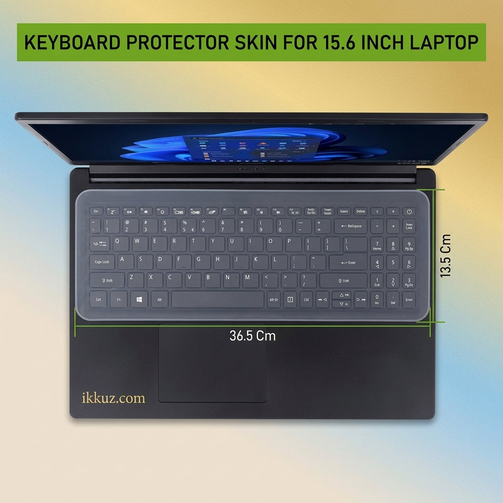 Universal 15.6-Inch Silicone Keyboard Protector for Laptop – Transparent Washable Dust &amp; Spill Resistant Keyguard