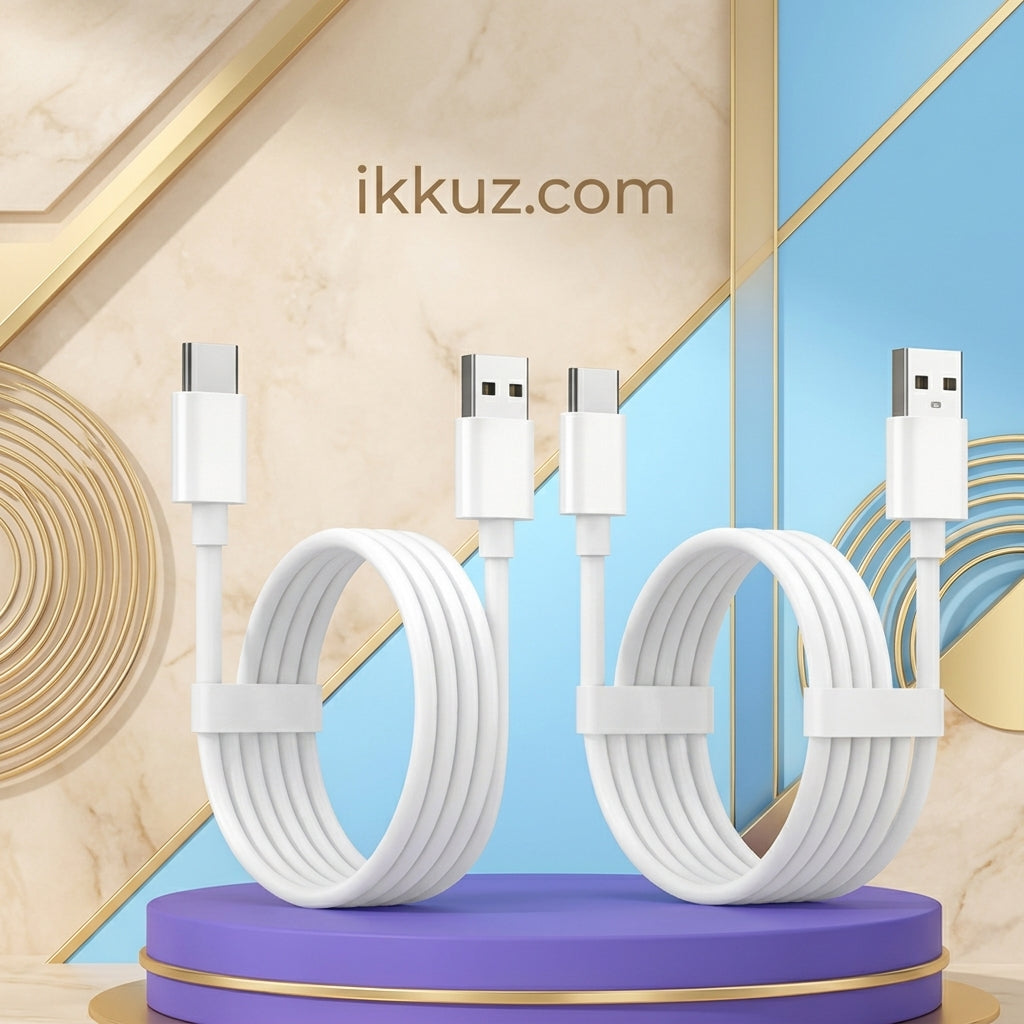 ARONX 2Pcs 33W Fast Charging Type-C Cable | SuperVOOC, VOOC &amp; Data Sync Support | 1 Metre Heat-Resistant Cable | 3A High-Speed Charging Cable for Realme &amp; Compatible Smartphones