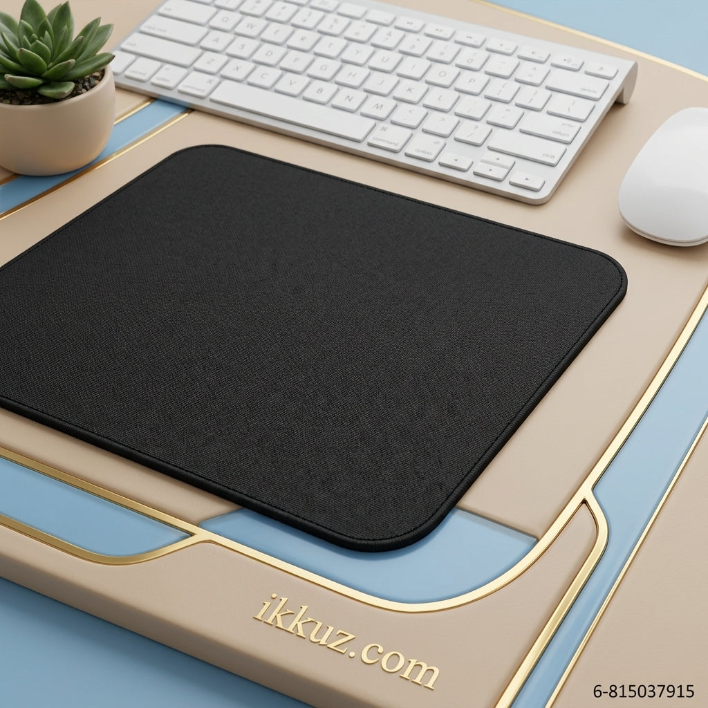 Plain Black Premium Mouse Pad | Smooth Fabric Surface &amp; Anti-Slip Rubber Base | Office, Laptop &amp; Gaming Mouse Mat